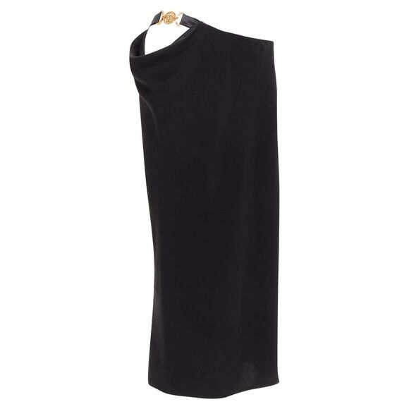Versace Medusa Medusallion Coin cut out draped skirt